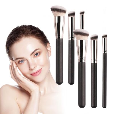 Angie Hot & Flashy A506 Concealer Brush, 101 Foundation Brush, Beauty Foundation Contour Conceal Makeup Brush Set (6PCS)