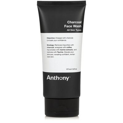 Anthony Charcoal Face Wash, 6 Fl Oz - Detoxifies, Energizes, Rejuvenates & Protects with Coffea Arabica, Taurine & Marine Extracts - Sulfate & Paraben-Free Skincare for Men