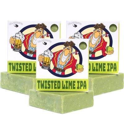 Dr. Livsey's Brewery Edition Soap - 3-Pack, 5 oz Each, Beer-Inspired, Cold Processed, 100% Natural, Fresh, Anti-Odor with Natural Skin Oils, Cruelty-Free, Handmade in USA (Twisted Lime IPA)