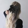 Big Black Ponytail Holders with Cheer Bows, Cheerleading Hair Accessories - 8 Inch Bows for Cheerleaders, Girls' Hair Ribbons, Softball Hair Ties view 3