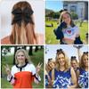 Big Black Ponytail Holders with Cheer Bows, Cheerleading Hair Accessories - 8 Inch Bows for Cheerleaders, Girls' Hair Ribbons, Softball Hair Ties view 4