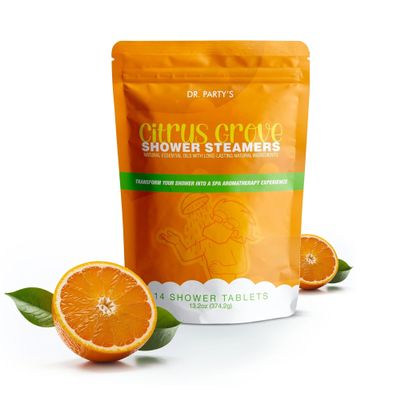 Citrus Grove Scented Shower Steamers - Aromatherapy Shower Tablets, Dermatologist Approved, Pack of 14