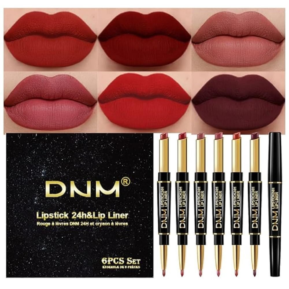 Generic DNM Double head Lip Liner Pearl matte color developing waterproof lip liner (6pcs set 2)
