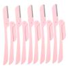 MAGICLULU 10pcs Stainless Steel Portable Eyebrow Razors Foldable Trimmers for Women Ergonomic Design for Safe Shaving for Eyebrow Makeup and Facial Hair Grooming view 1