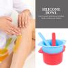 minkissy 2pcs Silicone Wax Warmer Bowl Stirring Sticks Non-stick Wax Pot for Hair Removal Reusable High-temperature Resistant for Home and Salon Use view 3