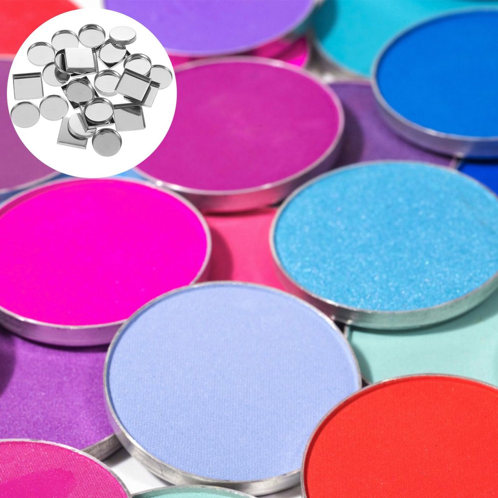 Baluue Empty Eyeshadow Tins Rectangle Metal Makeup Pans for Diy Eye Palette Lightweight Portable
