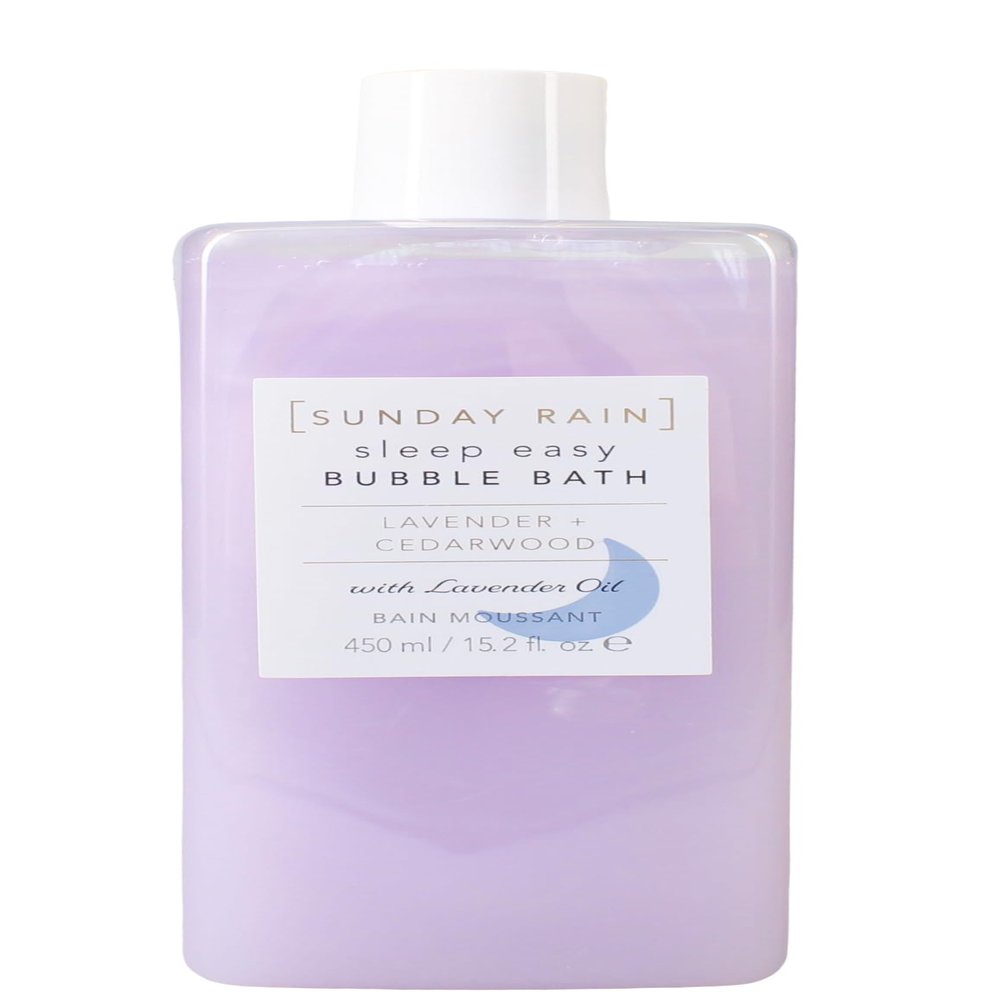 Sunday Rain Sleep Easy Bubble Bath - Lavender and Cedarwood - Bubble Bath for Women - Infused with Lavender Oil - Vegan, Cruelty- Free - 15.2 oz