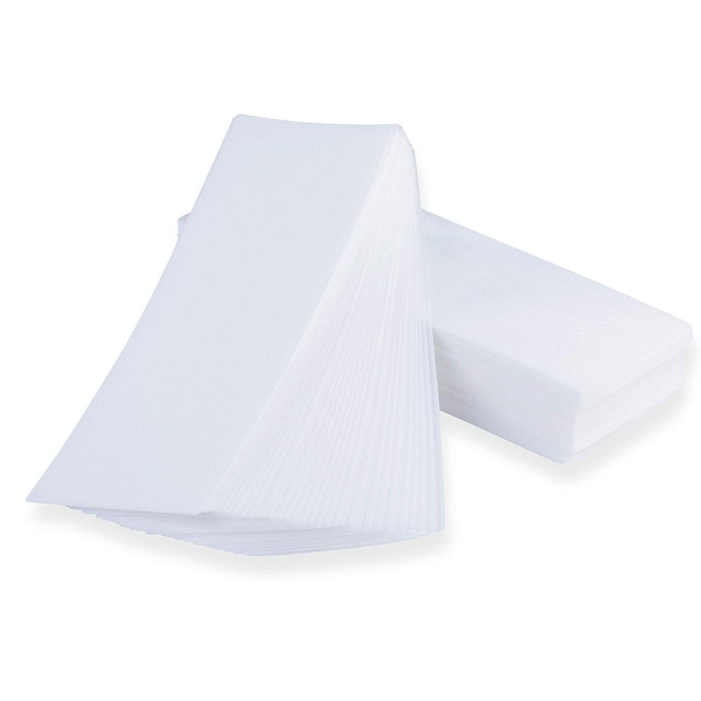 Generic Waxing Strip Non Woven Wax Disposable Strip Hair Removal Wax Strips Facial and Body Hair Removal Waxing Strips - White (50 x Strips (7cm x 22 cm))