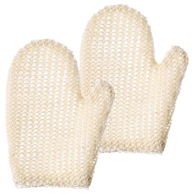 NOLITOY 2pcs Exfoliating Mittens for Bathing Sisal Body Scrubbing Gloves for Skin Cleansing Unisex Shower Accessories for Legs Arms