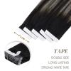 Tape in Hair Extensions Tape in Hair Extensions Human Hair Balayage Natural Black to Silver Gray 20pcs - Double Stitched Real Human Hair Extensions - Invisible Tape in Extensions Hair Extensions ( Siz view 2