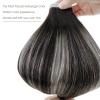 Tape in Hair Extensions Tape in Hair Extensions Human Hair Balayage Natural Black to Silver Gray 20pcs - Double Stitched Real Human Hair Extensions - Invisible Tape in Extensions Hair Extensions ( Siz view 3