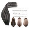 Tape in Hair Extensions Tape in Hair Extensions Human Hair Balayage Natural Black to Silver Gray 20pcs - Double Stitched Real Human Hair Extensions - Invisible Tape in Extensions Hair Extensions ( Siz view 4