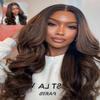 YIROO Bye Bye Knots Pre Everyting Glueless Wigs Highlight Balayage Brown Body Wave Put on and Go 7x5 Pre Cut Lace Front Wig Invisible Knots Pre-Bleached Pre Plucked Ready to Go 150% Density 24inch view 1