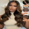 YIROO Bye Bye Knots Pre Everyting Glueless Wigs Highlight Balayage Brown Body Wave Put on and Go 7x5 Pre Cut Lace Front Wig Invisible Knots Pre-Bleached Pre Plucked Ready to Go 150% Density 24inch view 4