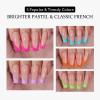 BTArtboxnails XCOATTIPS Press on Nails - French Tip Press on Nails, Long Sqaure Nail Tips, Brighter Pastel Soft Gel Nails False Nail, Soak Off Acrylic Fake Nails Art Extensions view 4
