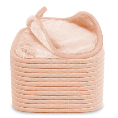 Puomue Makeup Remover Cloth 12 Pack, Ultra Soft and Reusable Microfiber Makeup Remover Towels for All Skin Types, Perfect Face Towels for Women, 6 Inch X 6 Inch, Pink