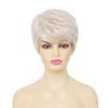 Kaneles Short Blonde Wig for Women with Bangs Natural Synthetic Halloween Hair Wigs Daily Layered Lady Wigs(Light Blonde) view 2