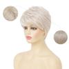 Kaneles Short Blonde Wig for Women with Bangs Natural Synthetic Halloween Hair Wigs Daily Layered Lady Wigs(Light Blonde) view 4
