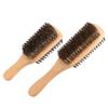 2pcs Bristle Double-sided Brush Mens Beard Brush Beard Brush for Men Brush Grubber Men Hair Brush Boar Bristle Hair Brush Mens Hair Brush Hair Brush for Thinning Hair Boar Brush view 1
