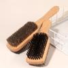 2pcs Bristle Double-sided Brush Mens Beard Brush Beard Brush for Men Brush Grubber Men Hair Brush Boar Bristle Hair Brush Mens Hair Brush Hair Brush for Thinning Hair Boar Brush view 3