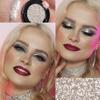 Afflano Silver Glitter Eyeshadow Palette Super Pigmented, Single Parkle Shimmer Silver Eyeshadow Palette, Long Lasting Blendable Neutral Eye Look, for All Skin Metallic Glitter Eyes Bling Makeup view 2