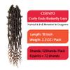 CISINPO Butterfly Locs with Curly End 18 Inch, 6 Packs Boho Distressed Locs Crochet Hair, Bohemian Goddess Faux Butterfly Braids with Wavy Ends (T30, Ombre Medium Dark Brown) view 3