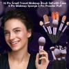 14 Pcs Travel Makeup Brush Set Portable Mini Makeup Brushes Make up Brush with Case,5 Pcs Makeup Sponge Mother's Day Gift for Foundation Powder Concealers Eye Shadows(Black) view 2