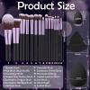 14 Pcs Travel Makeup Brush Set Portable Mini Makeup Brushes Make up Brush with Case,5 Pcs Makeup Sponge Mother's Day Gift for Foundation Powder Concealers Eye Shadows(Black) view 4