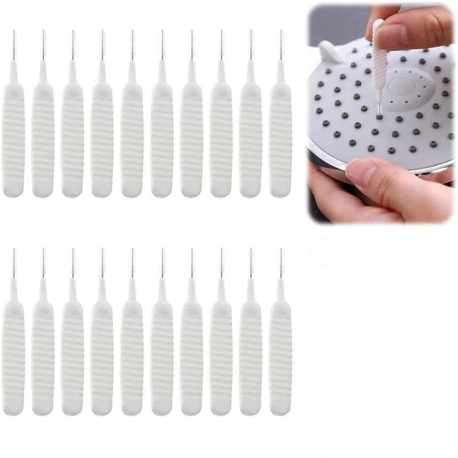 Acuirw Shower Head Cleansing Brush Tool,Shower Head Cleaner Brushes Small Hole, Gap Hole Anti-Clogging Cleaning Brush, Showerhead Cleaning Brushes Picks for Domestic Bathroom (30 Pcs)