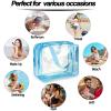 2Pcs Crystal Clear PVC Travel Toiletry Bag Kit for Women Men, Waterproof Vinyl Organizer Clear Makeup Bags with Zipper, Cosmetic Bag Pouch Carry on Airport Airline Compliant Bag Handbag (Double Layer) view 2