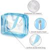 2Pcs Crystal Clear PVC Travel Toiletry Bag Kit for Women Men, Waterproof Vinyl Organizer Clear Makeup Bags with Zipper, Cosmetic Bag Pouch Carry on Airport Airline Compliant Bag Handbag (Double Layer) view 4