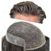 Healthlif Hair Toupee For Men Remy Human Hair Piece For Men Undetectable Lace Toupee Mens Hairpieces Bleach Knots Mens Hair System 8X10#230#2 Darkest Brown+30% Grey 100% Density view 1