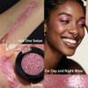 Afflano Single Pink Glitter Eyeshadow Palette, Sparkle Champagne Pink Rose Glitter Eyes Look, Highly Pigmented, Long Lasting Diamond Metallic Eye Shadow Pallet for Girl Women Concerts Day Night Makeup view 4