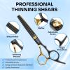 AULikY Hair Cutting Scissors Shears Kits, 15 Pcs Professional Stainless Steel Hairdressing Shears Set Thinning Scissors for Barber/Salon/Home/Men/Women/Kids/Adults view 3