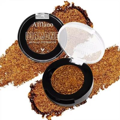 Afflano Sunset Glitter Eyeshadow Palette One-Swipe Coverage, Single Intense Color Sparkle Warm Orange Gold Eyeshadow, Long Lasting Metallic Bronze Eye Shadow for Girl Women Neutral Fall Eye Look, 19H