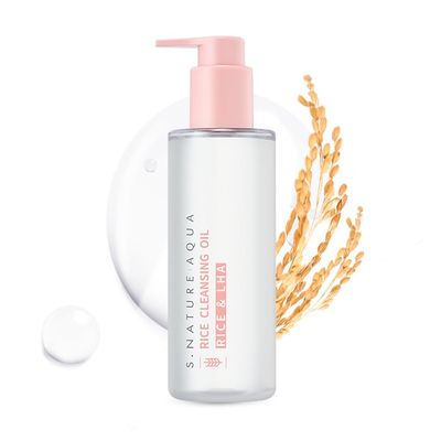 S.NATURE AQUA RICE CLEANSING OIL 200ml | Non-irritating, Hydrated, Rice Cleanser, Melting Blackhead, Daily Makeup Removal | 6.76Fl Oz