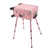 Aluminum Alloy Trolley Makeup Train Case, Rolling Cosmetic Organizer With 8 LED Lights, Lighted Makeup Case Travel Vanity Station, Standing Make up Box With Mirror, Cosmetology Case On Wheels view 2