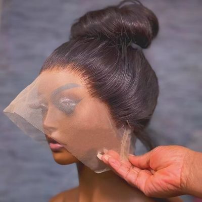 oulaer 360 Transparent Lace Front Wig Human Hair Bone Straight Brazilian Remy Human Hair Wig Pre Plucked Brazilian Virgin Hair 180% Density 360 Lace Straight Glueless Wig 20Inch