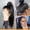 oulaer 360 Transparent Lace Front Wig Human Hair Bone Straight Brazilian Remy Human Hair Wig Pre Plucked Brazilian Virgin Hair 180% Density 360 Lace Straight Glueless Wig 20Inch view 3