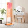 foriy Braiding Hair Rack 300 Pegs Metal Hair Extension Holder 2-Sided Adjustable Hair Braid Tools Hair Separator Stand with Wheels Tangerine Yellow Standing Braid Rack for Hair Stylist view 1