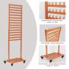 foriy Braiding Hair Rack 300 Pegs Metal Hair Extension Holder 2-Sided Adjustable Hair Braid Tools Hair Separator Stand with Wheels Tangerine Yellow Standing Braid Rack for Hair Stylist view 3