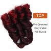 French Curly Braiding Hair 12 Inch 8 Packs Curly Braiding Hair Pre Stretched for Box Braids French Curls Crochet Braids Bouncy Wavy Synthetic Braiding Hair Extensions(12 Inch, Black mixed Burgundy) view 4