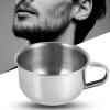 Saluaqui Stainless Steel Shaving Soap Bowl for Men, Shaver Soap Mug Bowl Cup with Handle, Stylish, and Easy to Clean, Shaving Soap Bowl for Beard Cleaning and Gifting view 2