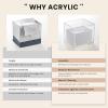 Disposable Face Towel Container Box Compatible with Clean Skin Club Clean Towel XL, AcrylicTowel Storage Bin with Drawer, Makeup Organizer stackable holder, Ideal for Vanity, Bathroom Organization view 2