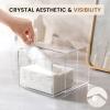 Disposable Face Towel Container Box Compatible with Clean Skin Club Clean Towel XL, AcrylicTowel Storage Bin with Drawer, Makeup Organizer stackable holder, Ideal for Vanity, Bathroom Organization view 4