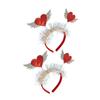Ciieeo 2pcs Valentine's Day Heart Headbands Sequins Cute Heart Shape Hair Accessories Party Props for Women for Festivals Weddings and Daily Wear view 1