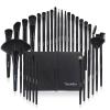 Generic Professional Makeup Brush Set with Eco-Friendly Wooden Handles and Bag Black, 9.44 x 6.1 x 1.96 in view 1