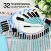 Generic Professional Makeup Brush Set with Eco-Friendly Wooden Handles and Bag Black, 9.44 x 6.1 x 1.96 in view 3