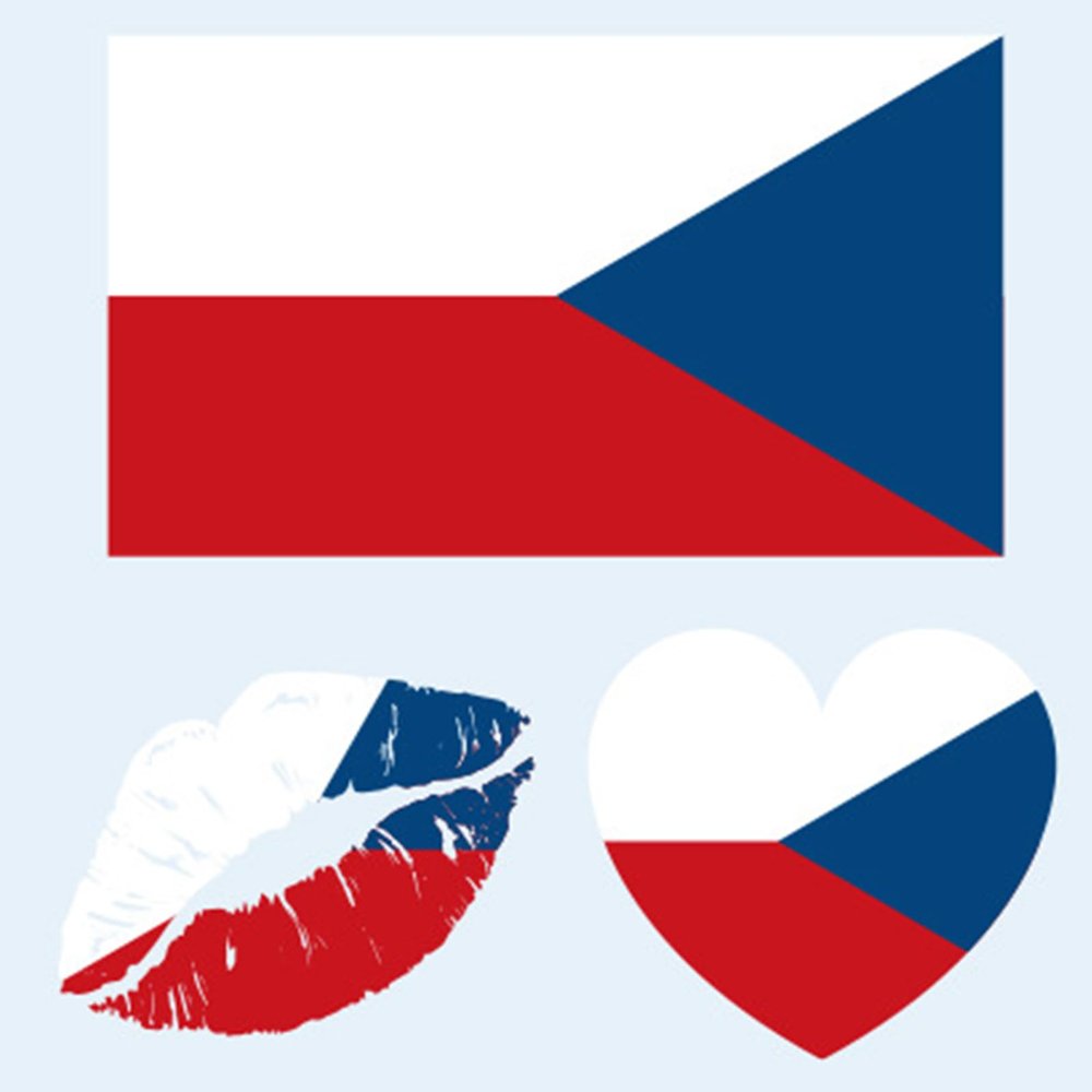 Czech Republic Flag Tattoos, 30 Sheets Czech Flag Temporary Face Tattoos Stickers, 90 Pcs Waterproof Sweat National Flag Removable Fake Tattoos