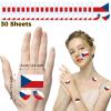 Czech Republic Flag Tattoos, 30 Sheets Czech Flag Temporary Face Tattoos Stickers, 90 Pcs Waterproof Sweat National Flag Removable Fake Tattoos view 2